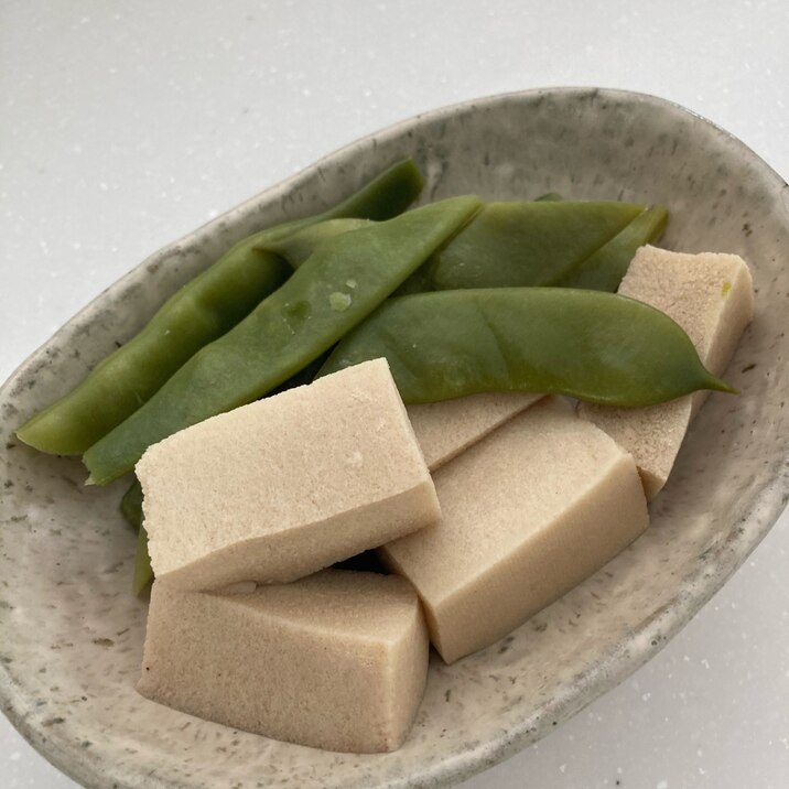 ささげと高野豆腐の煮物